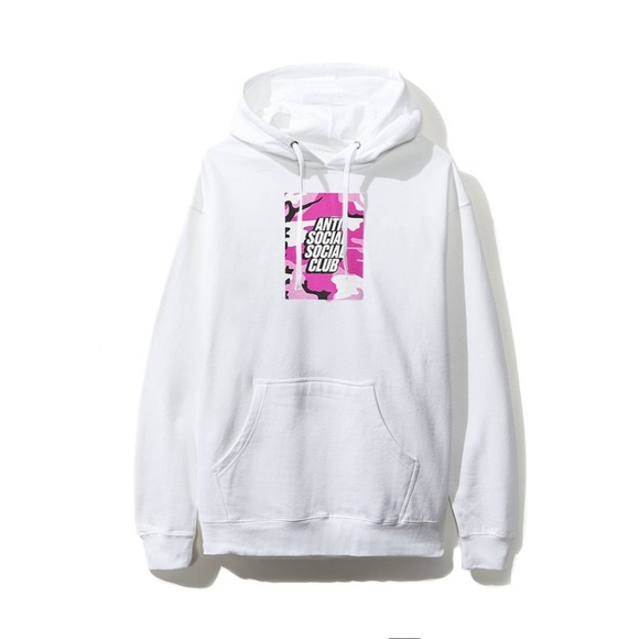 anti social social club bat emoji hoodie pink
